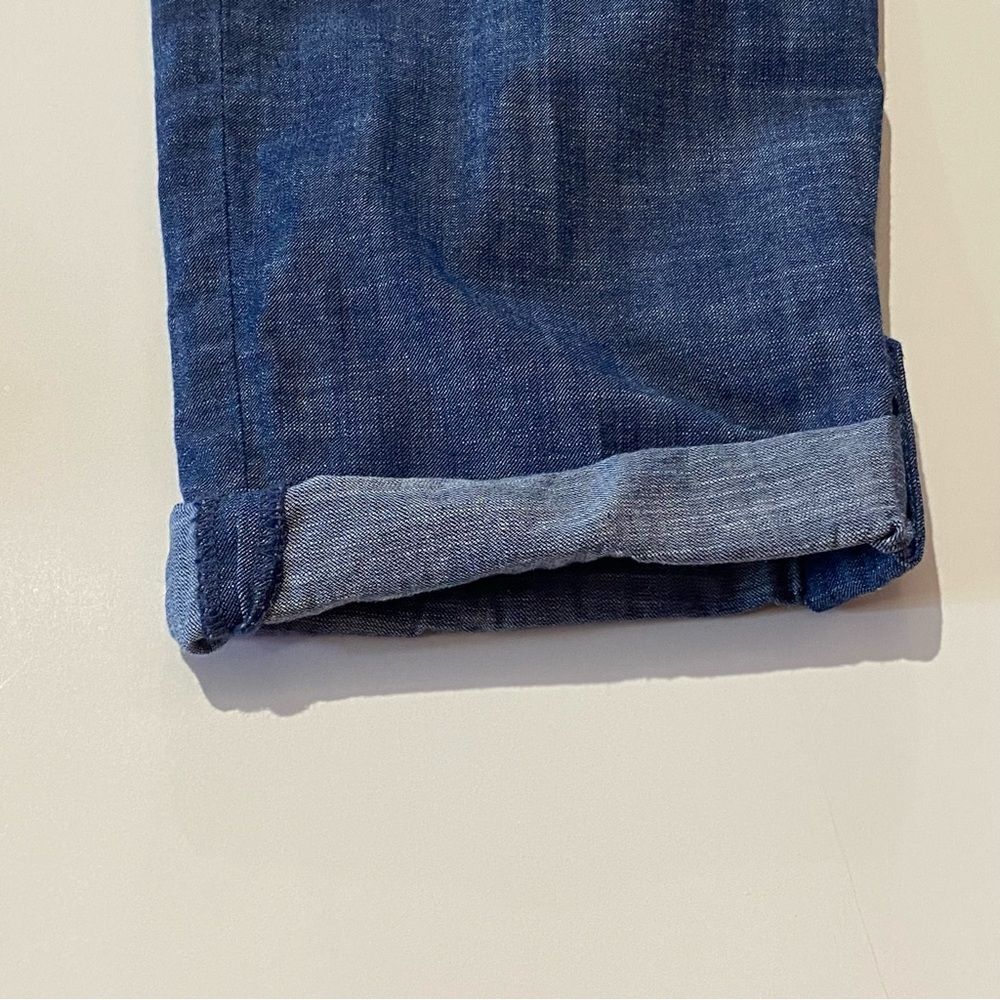 Talbots Petites Signature Rolled Cuff Blue Chambray Denim Ankle Pants Size 4P - Picture 10 of 16